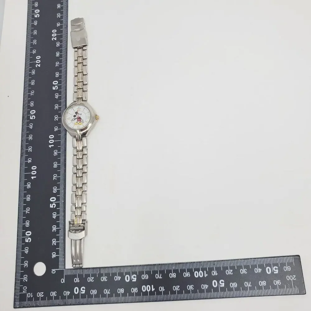 Disney Mickey Mouse Silver-Toned Metal Band Watch